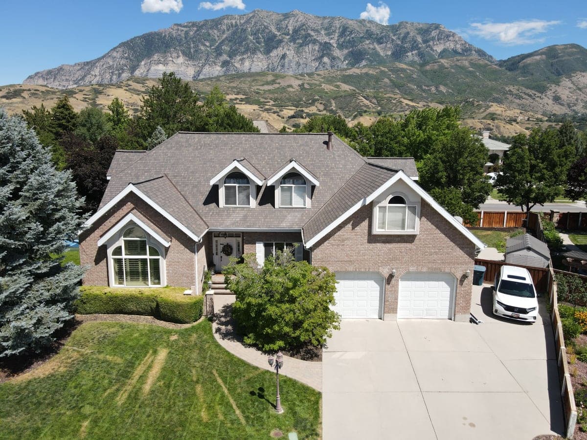 Complete roof replacement project from above