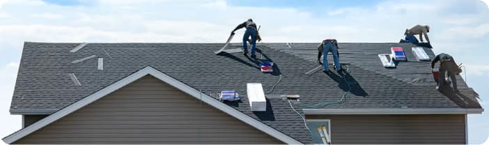 King Roofing crew installing a new roof